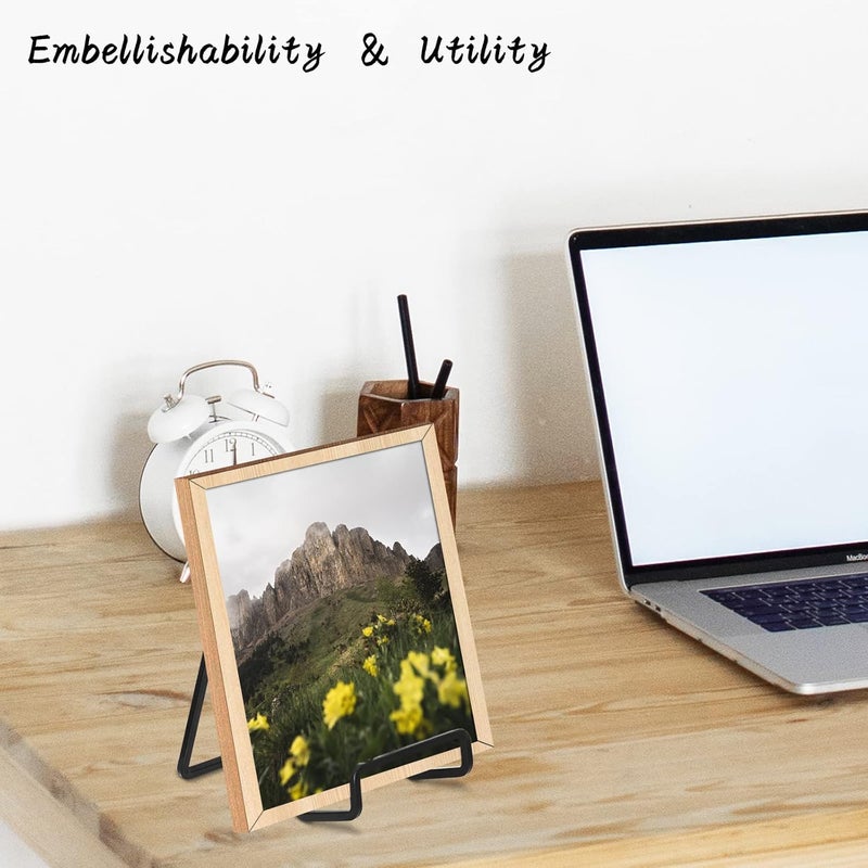 Decolore 4 Pack 4 Inch Black Metal Display Stands Square Plate Holder Display Stand Frame Stand for Picture, Decorative Plate, Photo Easel and Artistic Work - Image 4